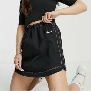 Nike Swoosh Nylon High Rise Athletic Skirt